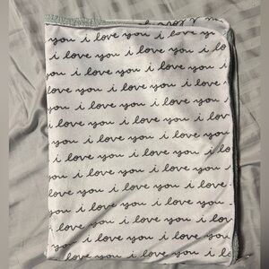 I Love You script baby blanket